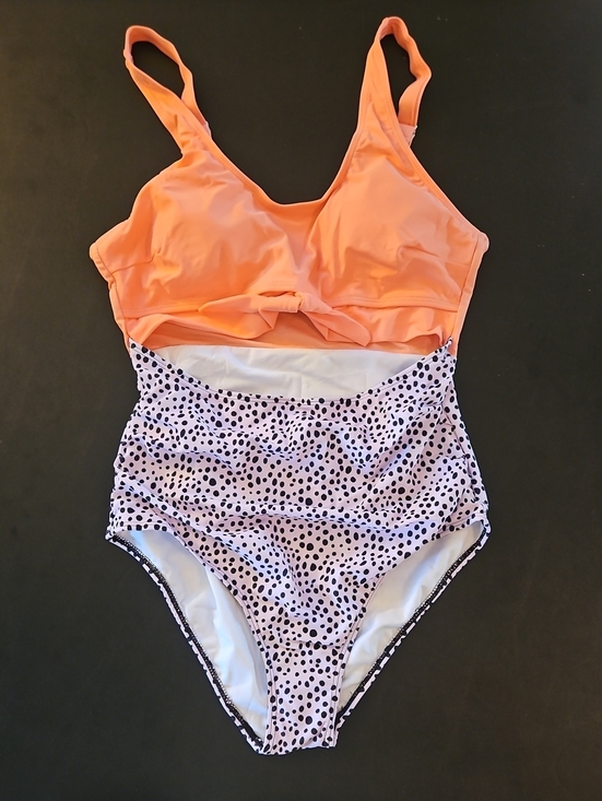 Other - Unbranded Peach Top & Lilac Spot High-Waist Bottom